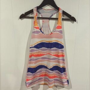 Lululemon Cool Racerback Tank Top Size 6 Beach Stripe